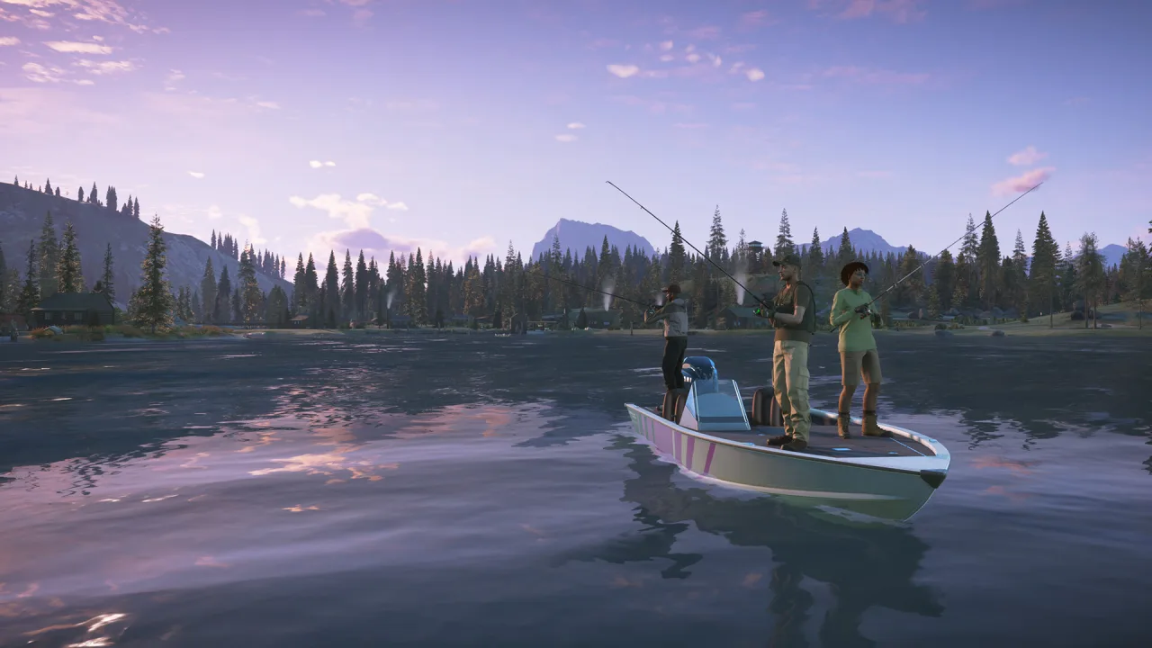 Компания рыбаков на лодке в Call of the Wild: The Angler
